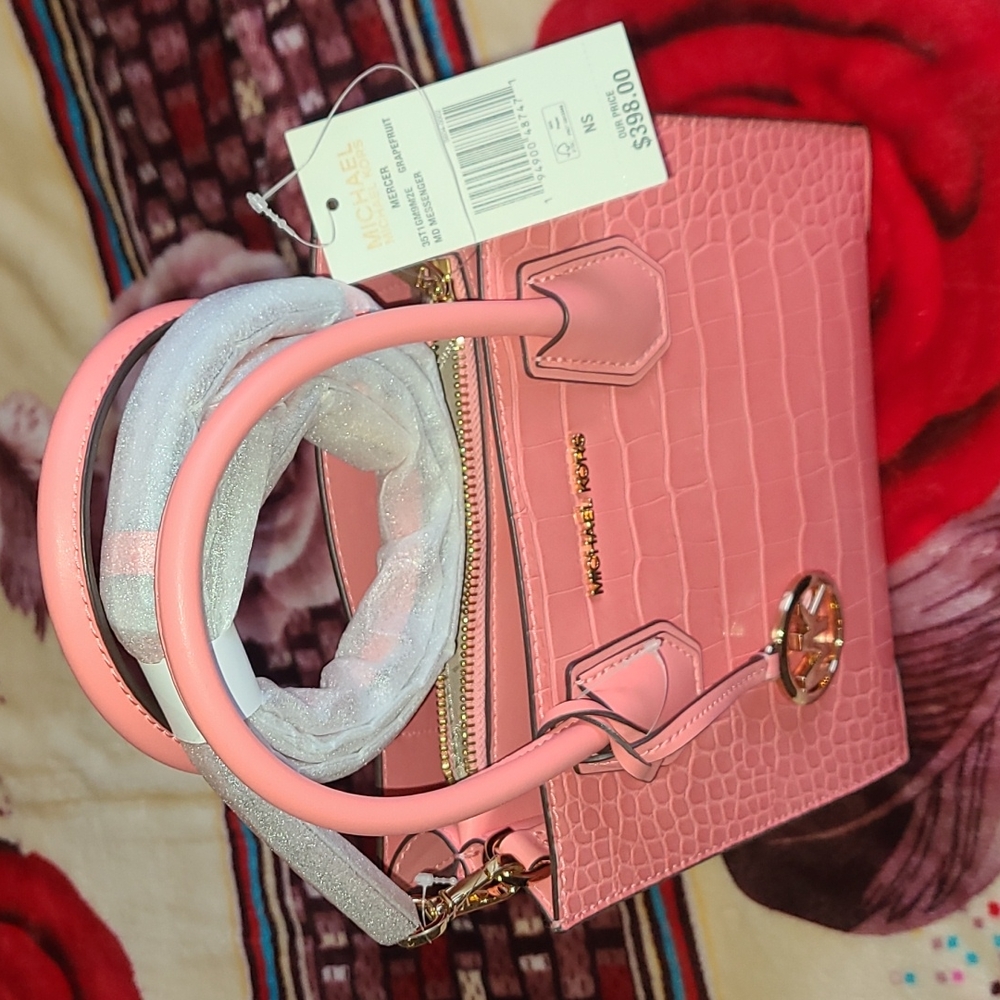 Crocodile Mercer Grapefruit MD Messenger Handbag-Tote